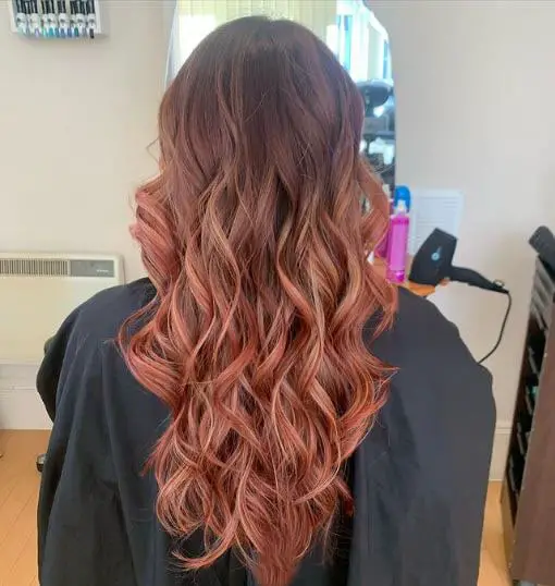 Red and blonde balayage