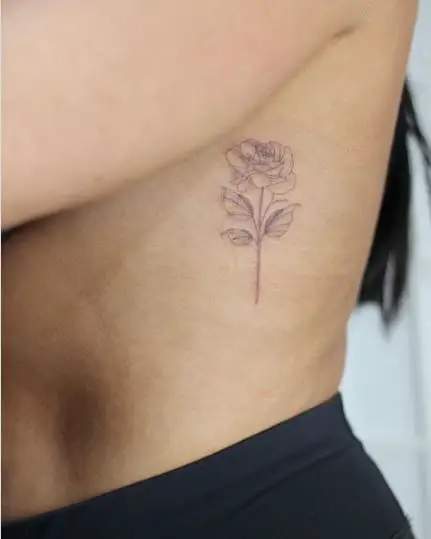 Rose Rib Tattoo Design