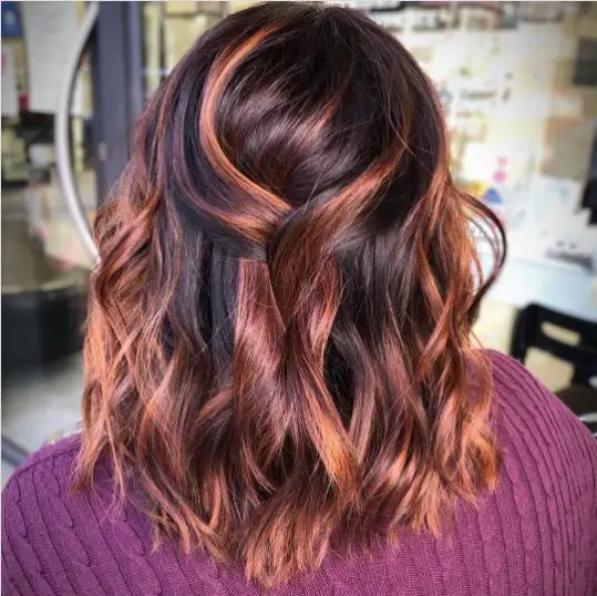 Rose brown and copper hues
