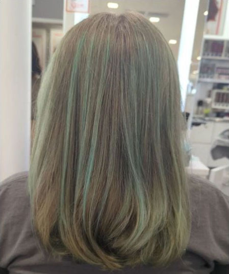 Seafoam highlights for blonde hair