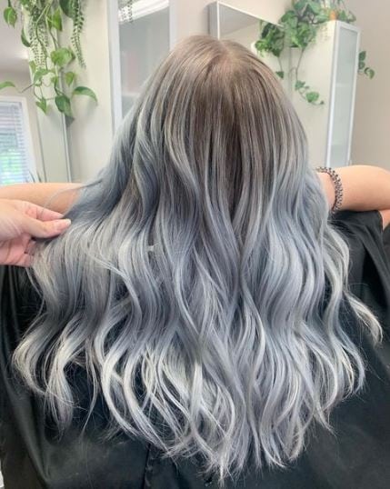 Silver Like Pastel Blue Hair