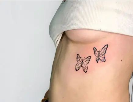 Simple Line Work Butterflies Tattoo