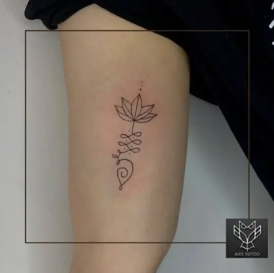 Small Line Lotus Tattoo Design