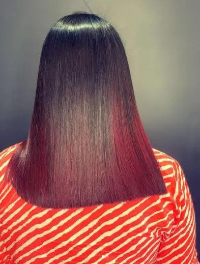 Straight Hair Red Balayage