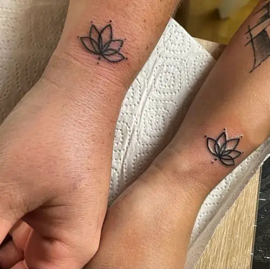 Thick Lines Small Lotus Tattoo Design