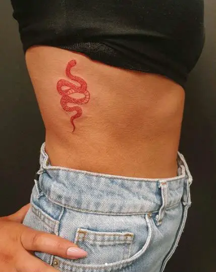 Tiny Red Minimalistic Tattoo