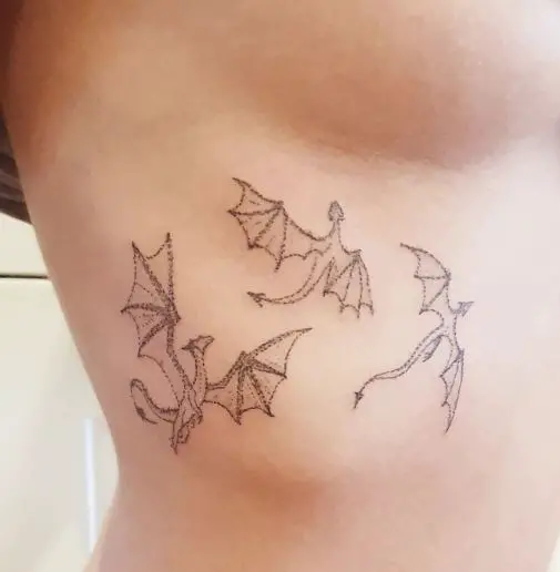 Triple Dot Work Dragon Tattoo