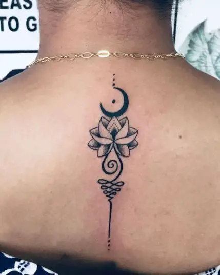 Unalome lotus tattoo