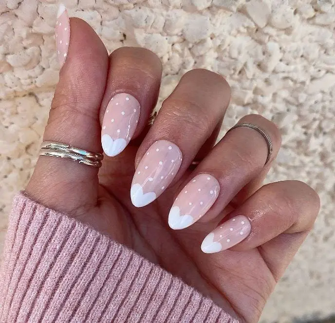 White Heart nails