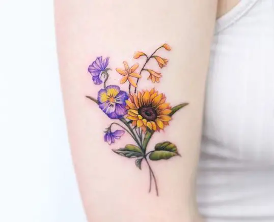 birthday flower tattoo