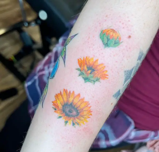 blooming sunflower tattoo