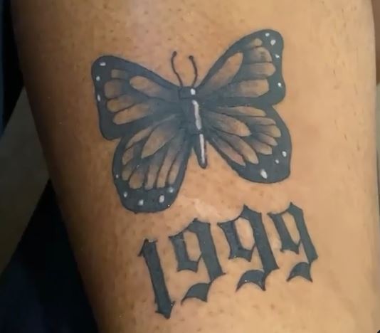 butterfly tattoos with birth year
