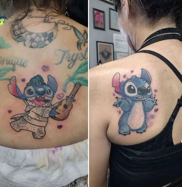 Ohana tattoos on two sisters