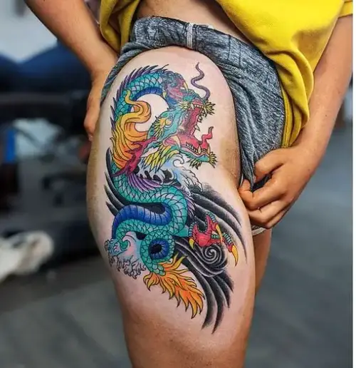 colourful dragon tattoo