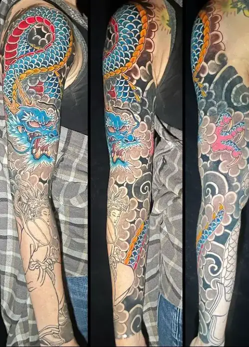 colourful dragon tattoo