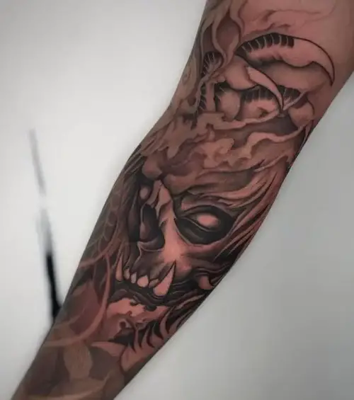 complex dragon tattoo with shading