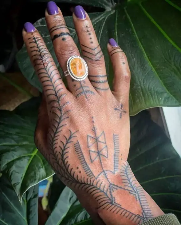 decorative hand tattoo