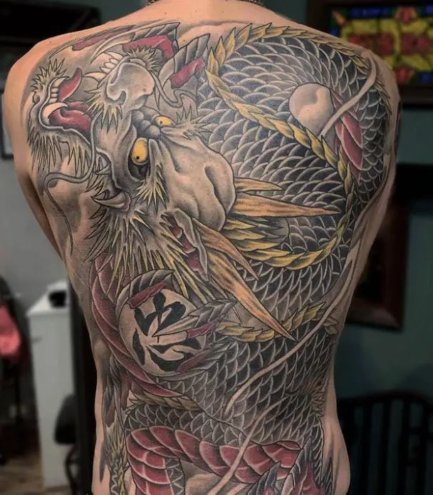 detailed dark dragon tattoo