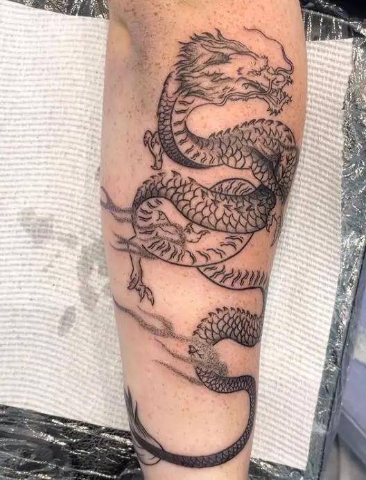 dragon tattoo with shading