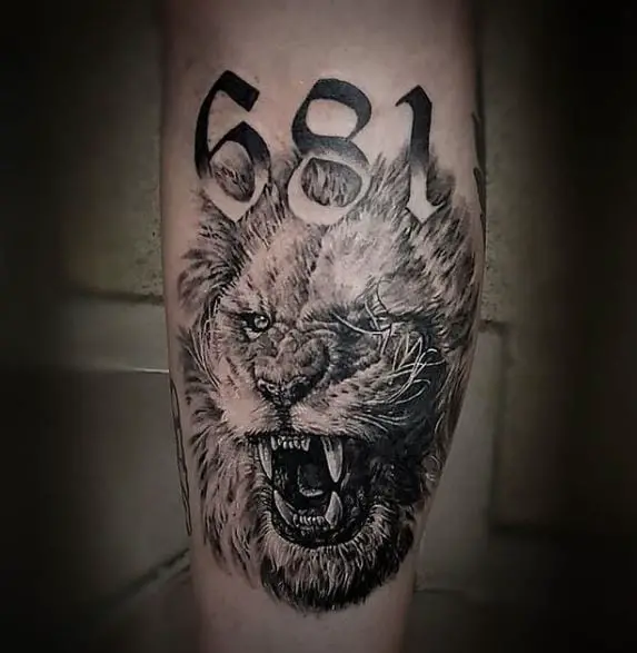fierce lion tattoo