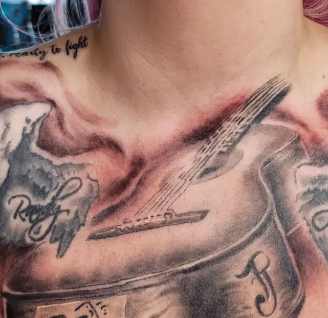 full chest memorial tattoo