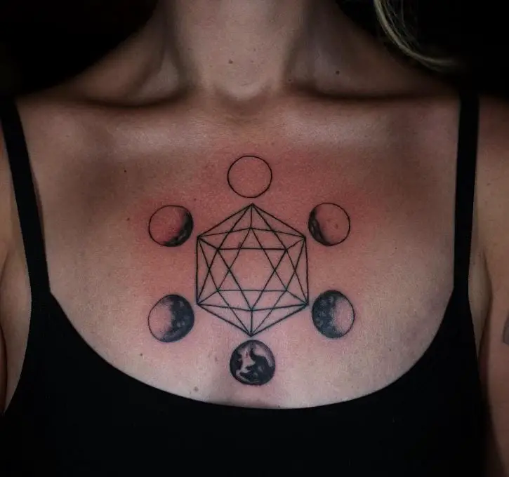 geometric lunar cycle tattoo