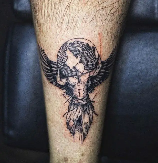 greek god leg tattoo