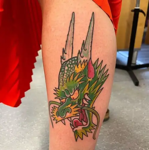 green dragon head tattoo