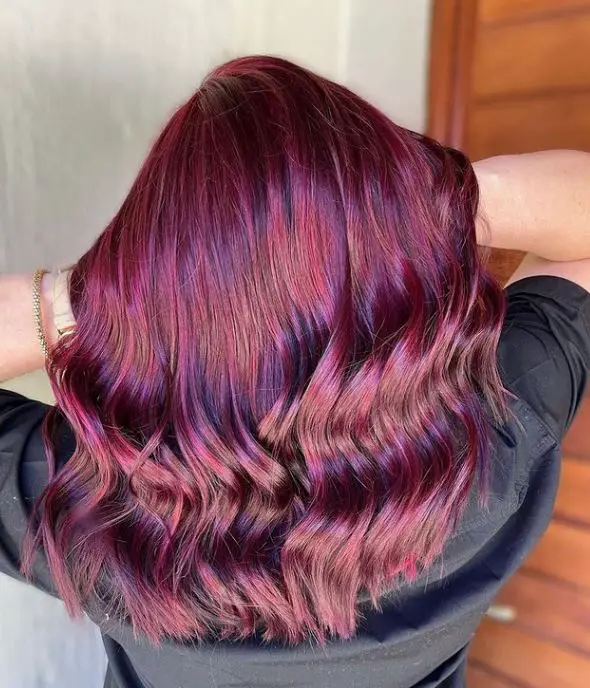 hair with Violet Undertones