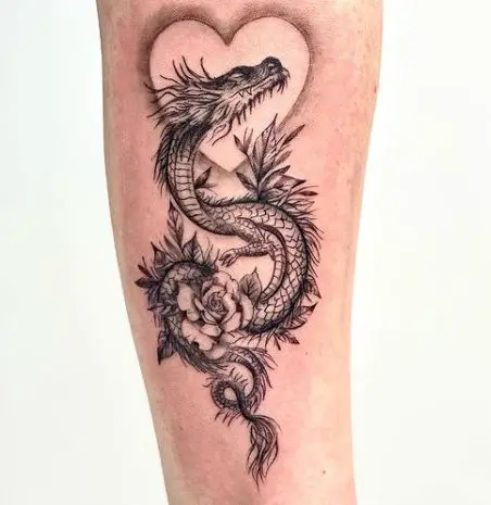 heart and dragon tattoo