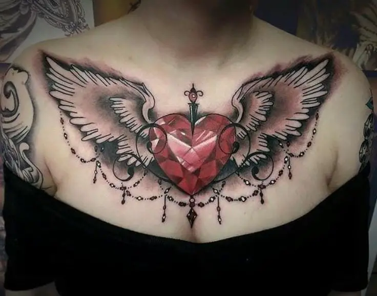 heart and wings tattoo