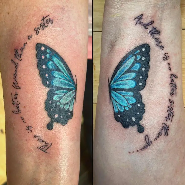 joining butterfly sister tattoo
