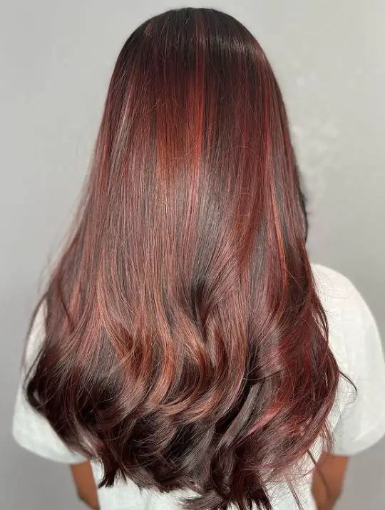 long hair with Cola Highlights