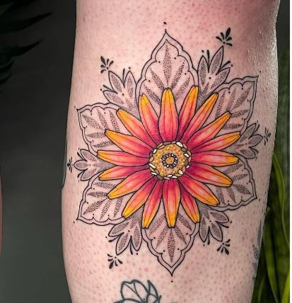 mandala sunflower tattoo