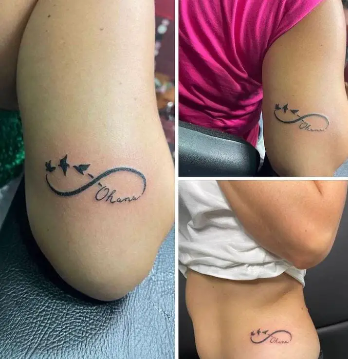 matching infinity sister tattoos with birds
