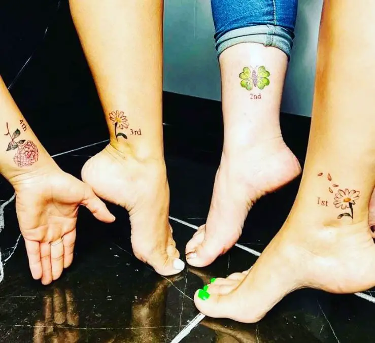 matching tattoos for 4 sisters