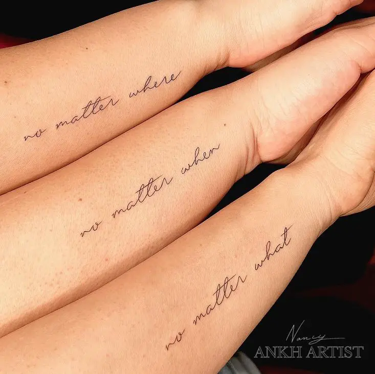 matching tattoos with sayings
