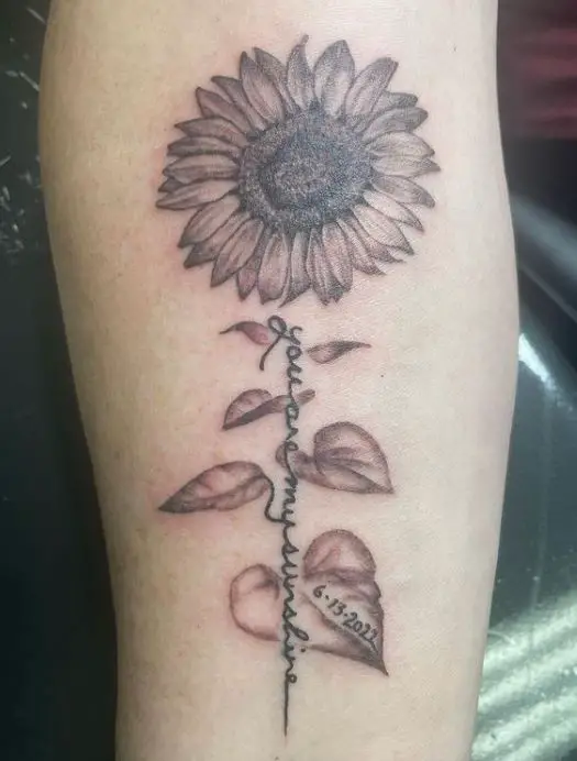 memorial sunflower tattoo