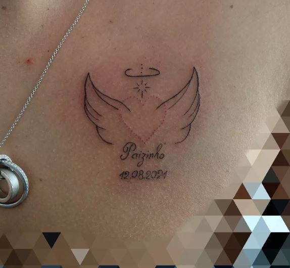 memorial tattoo with wings