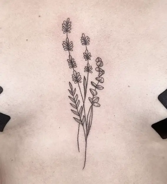 minimal lavender tattoo
