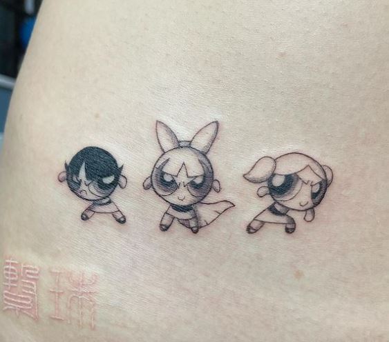 powerpuff trio sister tattoo