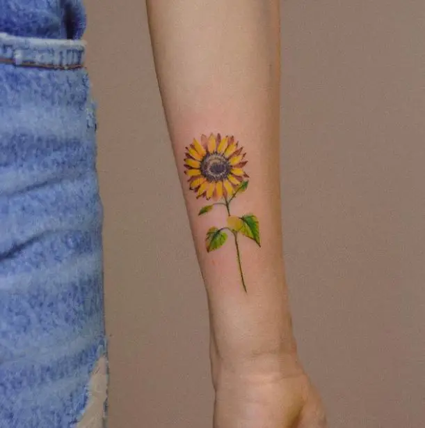 pretty sunflower tattoo