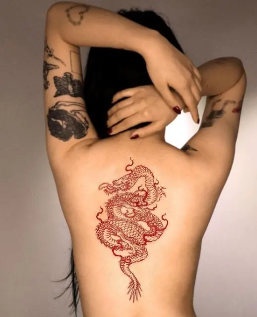 red japanese dragon tattoo