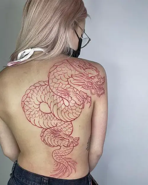 red majestic dragon tattoo