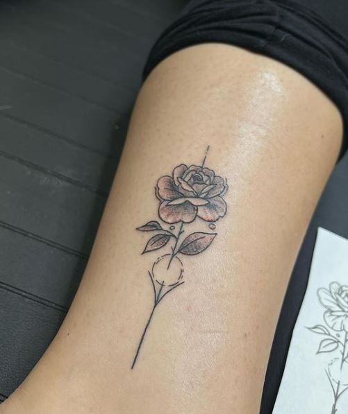 rose sister tattoo with shading