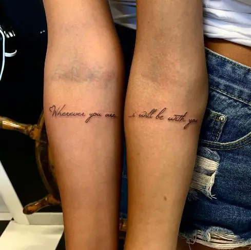 script tattoos on sisters