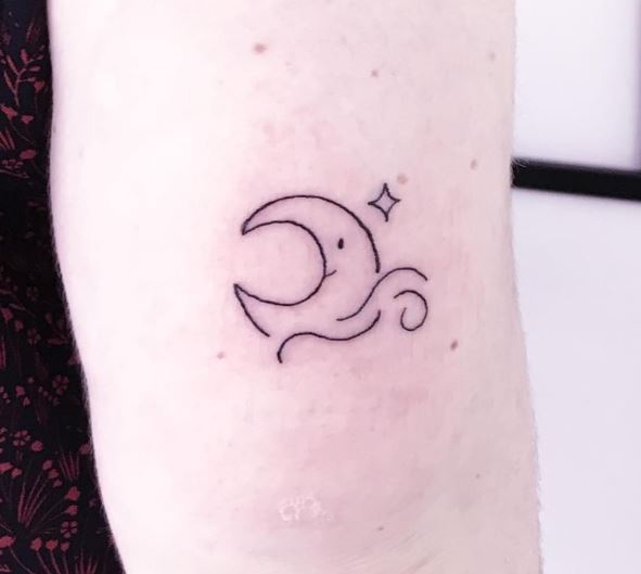 simple moon tattoo