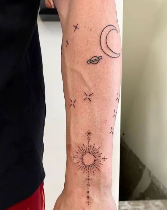 simple night sky tattoo