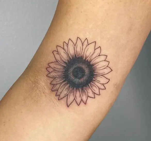 simple single sunflower tattoo