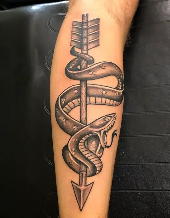 snake and arrow tattoo